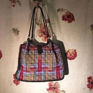 Vera Bradley cross hatched fuzzy handbag